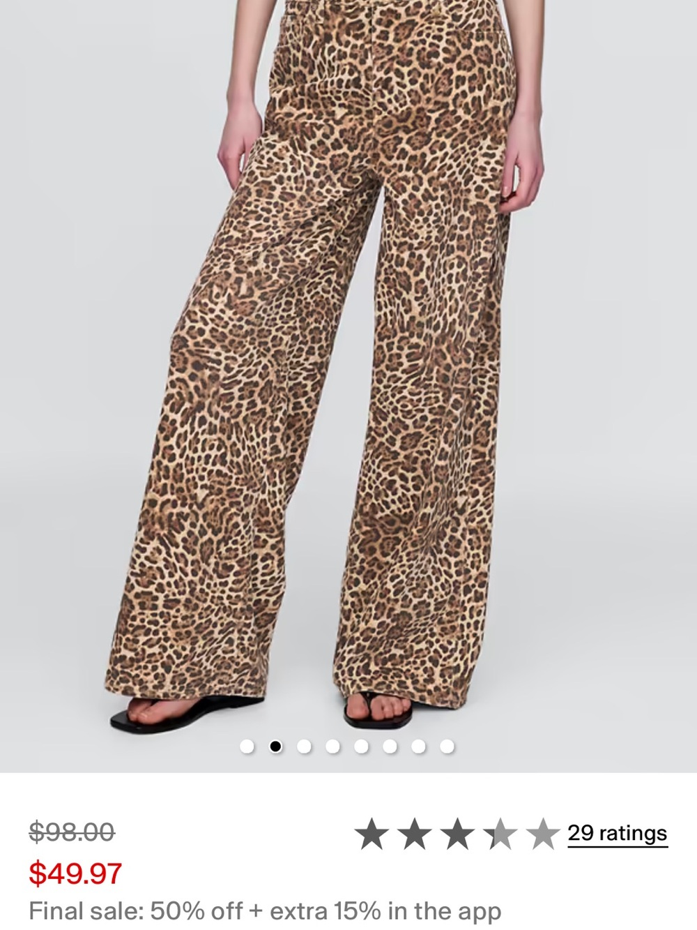 GAP Mid Rise UltraSoft Leopard Print Wide-Leg Jeans - Brown